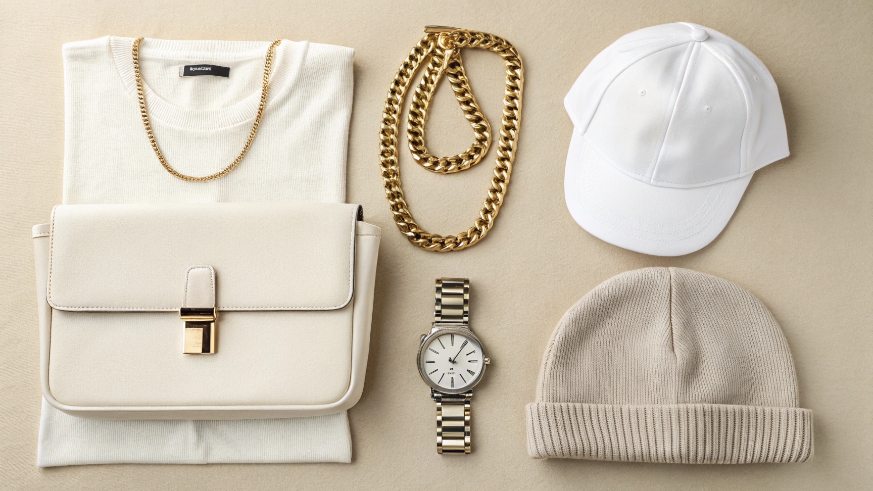 Oversized Streetwear Accessories Flat Lay