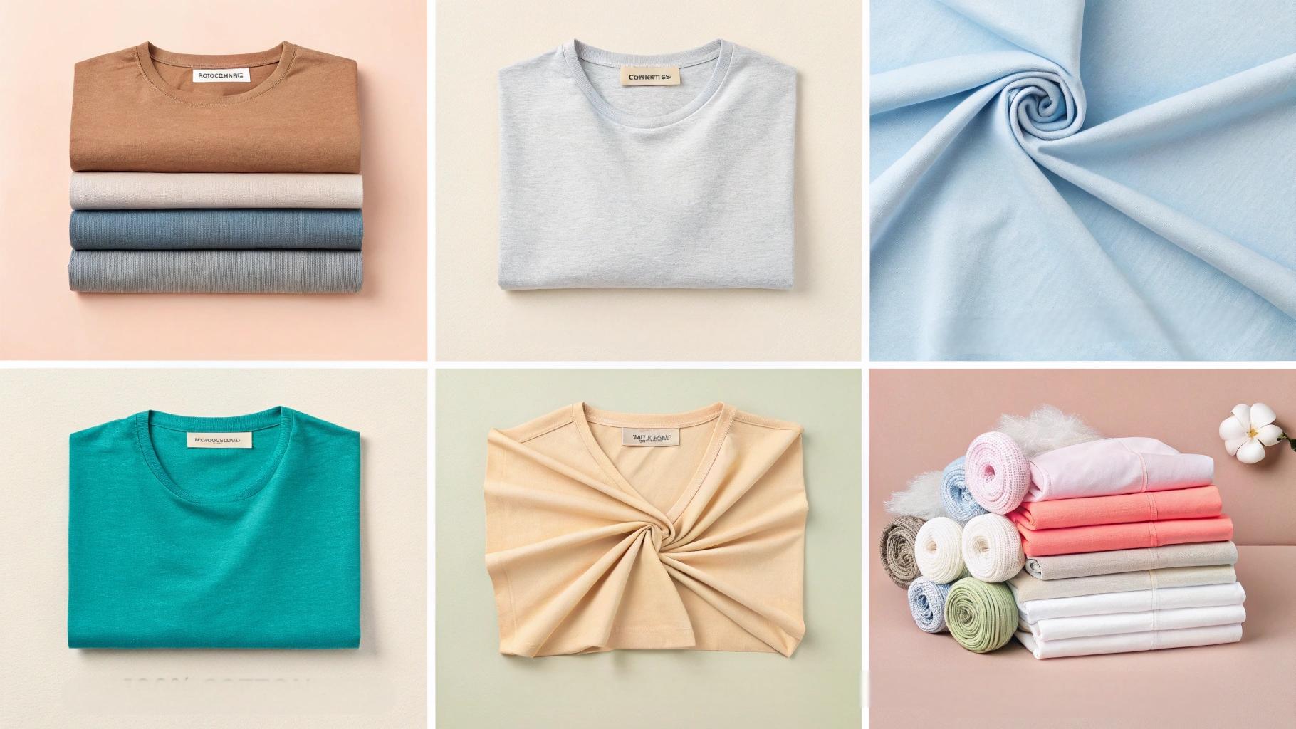flat-lay-of-t-shirt-fabric-swatches-and-folded-tee