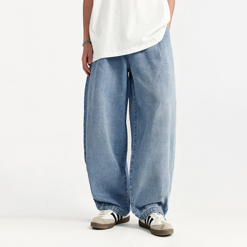 BLESSU ダークブルー バギーデニムパンツ BLESSU ダークブルー バギーデニムパンツ